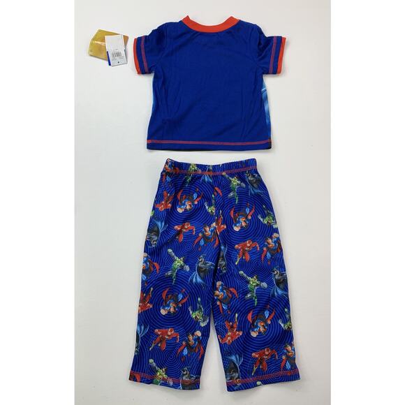 Justice League Toddler 2T Batman Superman Flame Resistant 2 Piece Pajamas NWT - Picture 2 of 12